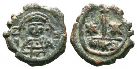 Mauricius Tiberius (582-602 AD). AE Half Follis.

Weight: 2,60 gr
Diameter: 17 mm