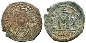 Mauricius Tiberius (582-602 AD). AE Follis.

Weight: 11,80 gr
Diameter:29 mm