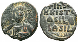 BYZANTINE EMPIRE. 9th - 11th Century. AE Anonymous Follis.
Facing bust of Christ / Legend..

Weight: 10,22 gr
Diameter: 26 mm