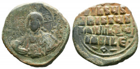 BYZANTINE EMPIRE. 9th - 11th Century. AE Anonymous Follis.
Facing bust of Christ / Legend..

Weight:12,60 gr
Diameter: 28 mm