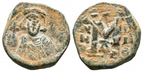 Justinian II. First reign, 685-695. Æ Follis.

Weight:8,70 gr
Diameter:24 mm