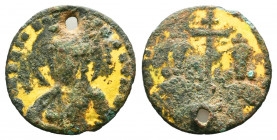 Basil II and Constantine VIII, AV Gold Plated Histamenon Nomisma, 977 AD,.

Weight: 2,10 gr
Diameter: 19 mm