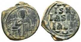 BYZANTINE EMPIRE. 9th - 11th Century. AE Anonymous Follis.
Facing bust of Christ / Legend..

Weight: gr
Diameter: mm