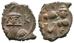 Constans II, with Constantine IV, Heraclius, and Tiberius. 641-668. Æ Follis .

Weight: gr
Diameter: mm