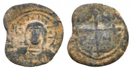 Crusaders, Antioch. Tancred. Regent, 1101-03, 1104-12. AE follis.

Weight: 1.7 gr
Diameter: 19 mm