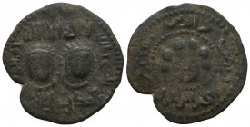 Artuqids of Mardin, Najm al-Din Alpi Æ Dirham. AH 547-572/AD 1152-1176..

Weight: 9.8 gr
Diameter: 31 mm