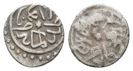 Ottoman Silver Akce , Ar.

Weight: 0.9 gr
Diameter: 11 mm