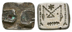 Byzantine Silver Ring Bezel a monogram on, Circa 6th - 9th century AD.

Weight: 1.2 gr
Diameter: 10 mm
