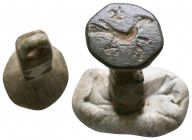 Byzantine Bronze Seal Amulet with a Bird Figure, Circa 6th - 9th century AD.

Weight: 9.6 gr
Diameter: 29 mm