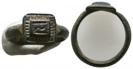 Ancient Bronze Ring with arabic inscription on bezel, 

Weight: 3.8 gr
Diameter: 22 mm