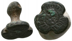Indus Valley Stamp Seal. 1st millennium BC..

Weight: 8.2 gr
Diameter: 17 mm