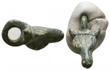 Roman Bronze Legion Bull Amulet , Circa 1st - 2nd Century AD.

Weight: 4.9 gr
Diameter: 23 mm