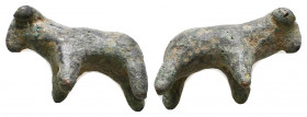 Western Asiatic Ram Statuette. 3rd millennium BC. 

Weight: 12.2 gr
Diameter: 30 mm