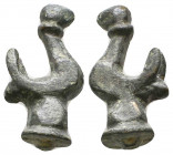 Bronze rooster Final. Roman, 2nd - 3rd century A.D. 

Weight: 29.8 gr
Diameter: 42 mm