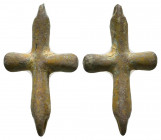 Byzantine Bronze Cross Pendant , Circa 6th - 9th century AD.

Weight: 7.7 gr
Diameter: 35 mm