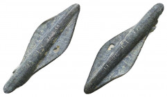 Ancient Bronze Arrow Heads. Ae

Weight: 6.0 gr
Diameter: 46 mm