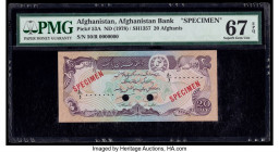 Afghanistan Afghanistan Bank 20 Afghanis ND (1978) / SH1357 Pick 53A Specimen PMG Superb Gem Unc 67 EPQ. Tied for the highest grade in the PMG Populat...