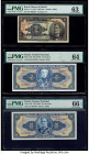Brazil Banco do Brasil 2 Mil Reis; 2; 20 Cruzeiros 1923; ND (1944); ND (1943) Pick 111; 133; 136 Three Examples PMG Choice Uncirculated 63; Choice Unc...