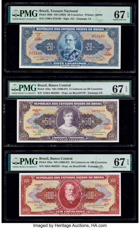 Brazil Thesouro Nacional; Banco Central Group Lot of 6 Graded Examples PMG Super...
