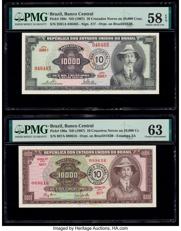 Brazil Banco Central Do Brasil 10 Cruzeiros Novos on 10,000 Cr. ND (1967) Pick 1...