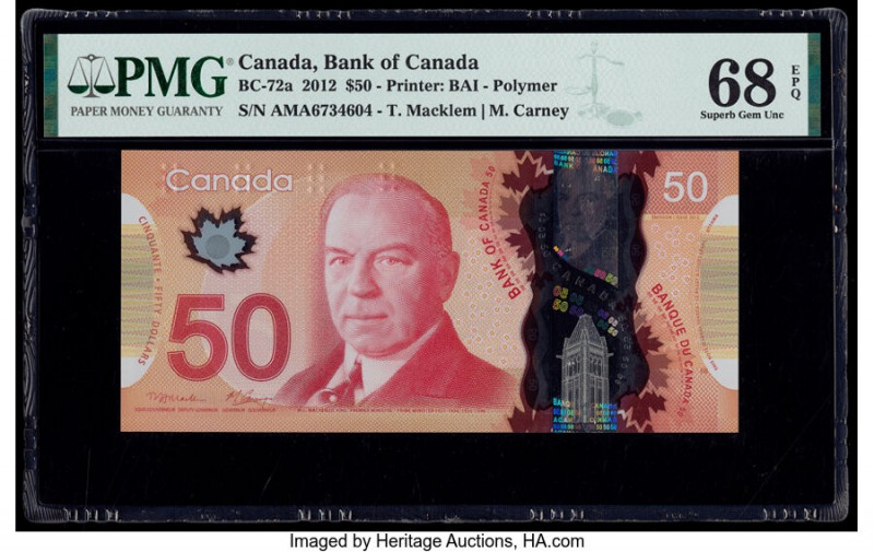 Canada Bank of Canada $50 2012 BC-72a PMG Superb Gem Unc 68 EPQ. 

HID0980124201...