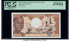 Chad Banque Des Etats De L'Afrique Centrale 500 Francs ND (1974) Pick 2a PCGS Superb Gem New 67PPQ. 

HID09801242017

© 2020 Heritage Auctions | All R...