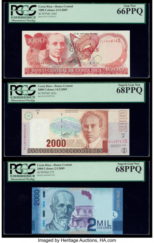 Costa Rica Banco Central de Costa Rica 2000 (2); 1000 Colones 2.9.2009; 14.9.200...