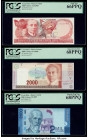 Costa Rica Banco Central de Costa Rica 2000 (2); 1000 Colones 2.9.2009; 14.9.2005 (2) Pick 275; 265e; 264f Three Examples PCGS Superb Gem New 68PPQ (2...