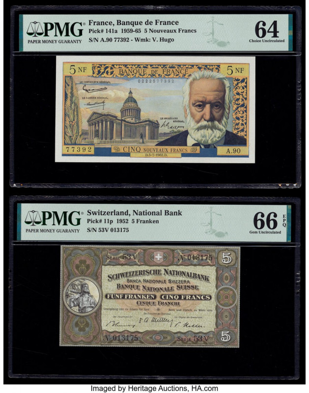 France Banque de France 5 Nouveaux Francs 5.7.1962 Pick 141a PMG Choice Uncircul...
