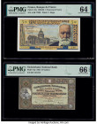 France Banque de France 5 Nouveaux Francs 5.7.1962 Pick 141a PMG Choice Uncirculated 64; Switzerland National Bank 5 Franken 28.3.1952 Pick 11p PMG Ge...