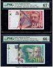 France Banque de France 200; 500 Francs 1996; 1995 Pick 159a; 160a Two Examples PMG Superb Gem Unc 67 EPQ; Gem Uncirculated 66 EPQ. 

HID09801242017

...