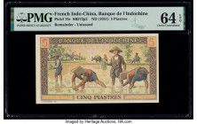 French Indochina Banque de l'Indo-Chine 5 Piastres ND (1951) Pick 75r Remainder PMG Choice Uncirculated 64 EPQ. 

HID09801242017

© 2020 Heritage Auct...