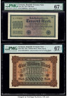 Germany Imperial Bank Note 1000; 1 Mark 15.9.1922; 20.2.1923 Pick 76a; 86a Two Examples PMG Superb Gem Unc 67 EPQ (2). 

HID09801242017

© 2020 Herita...