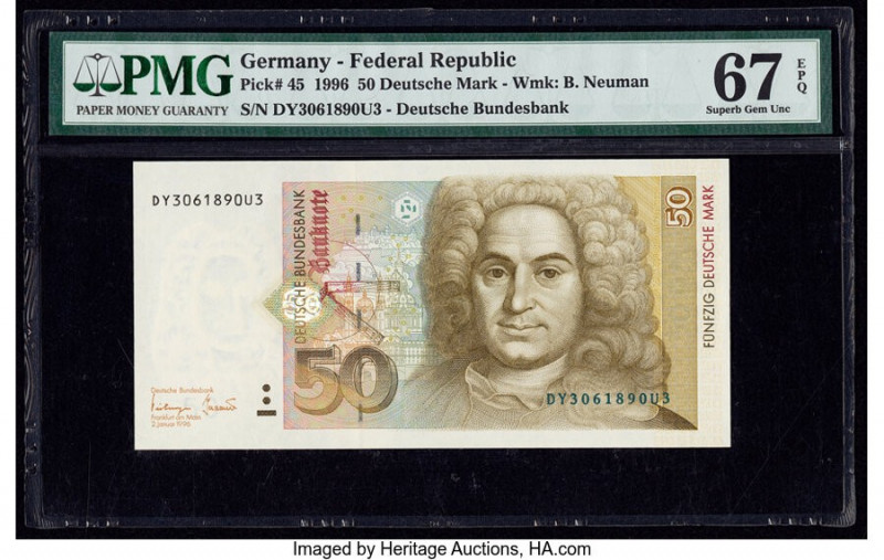 Germany Federal Republic Deutsche Bundesbank 50 Deutsche Mark 1996 Pick 45 PMG S...