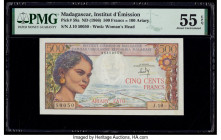 Madagascar Institut d'Emission Malgache 500 Francs = 100 Ariary ND (1966) Pick 58a PMG About Uncirculated 55 EPQ. 

HID09801242017

© 2020 Heritage Au...