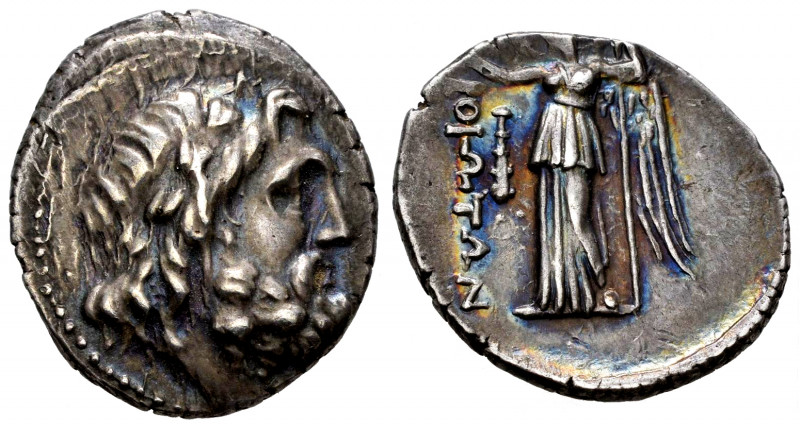 Boeotia. Drachm. 225-171 BC. (BCD Boeotia-139). Anv.: Laureate head of Poseidon ...