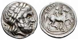 Kingdom of Macedon. Philip II. Tetradrachm. 359-336 BC. Amphipolis. (Le Rider-pl 47, 27). (Hgc-3, 859). Rev.: ΦΙΛΙΠΠOY. Youth on horse right, holding ...
