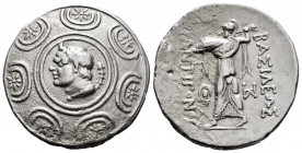 Kingdom of Macedon. Antigonos II Gonatas. Tetradrachm. 274/1-260/55 BC. Amphipolis. (Touratsoglou-25/40). (Sng Cop-1199). (Pozzi-2037). Anv.: Horned h...