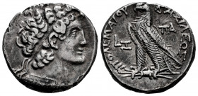 Ptolemaic Kings of Egypt. Ptolemy VI Philometor. Tetradrachm. RY 7 = 164/3 BC. Paphos. (Svoronos-1462). Anv.: Diademed head of Ptolemy I right, wearin...