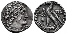Ptolemaic Kings of Egypt. Cleopatra III and Ptolemy X Alexander I. Tetradrachm. Dated RY 12 of Cleopatra and 9 of Ptolemy = 106/5 . Alexandria. (Svoro...