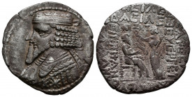 Kingdom of Parthia. Gotarzes II. Tetradrachm. 40-51 BC. Seleukeia on the Tigris. (Sellwood-65.7). (Shore-359). Anv.: Diademed and draped bust of Gotar...