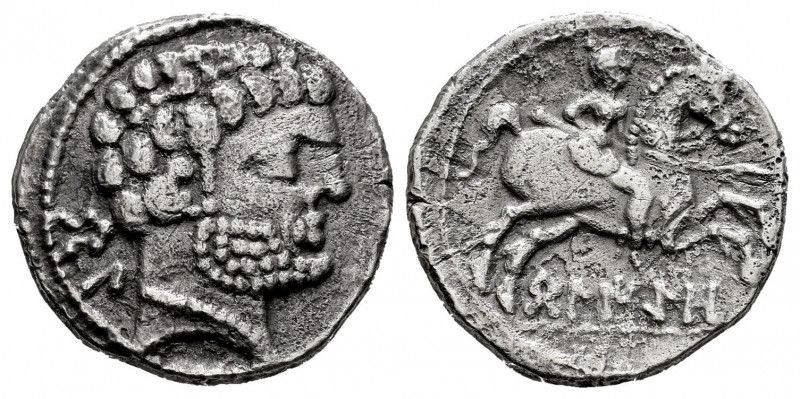 Belikiom. Denarius. 120-20 BC. Belchite (Zaragoza). (Abh-242). (Acip-1431). Anv....