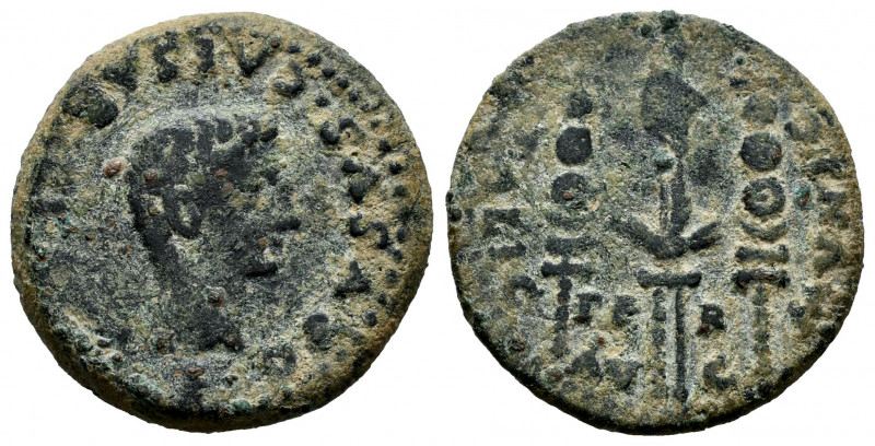 Italica. Time of Tiberius. Half unit. 14 - 36 AD. Santiponce (Sevilla). (Abh-159...