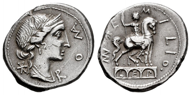 Aemilius. Man. Aemilius Lepidus. Denarius. 114-113 BC. South of Italy. (Ffc-103)...