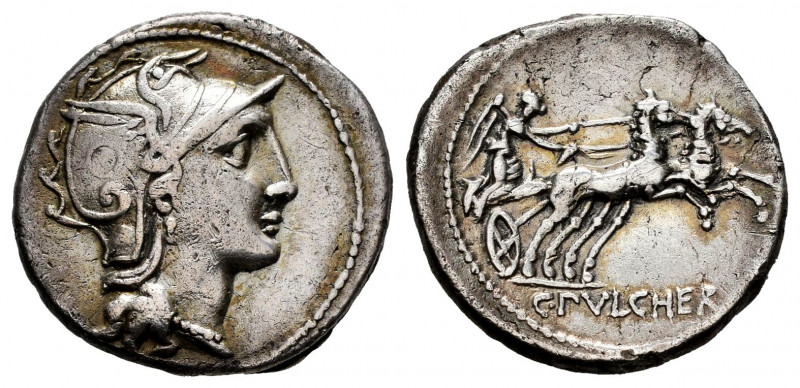 Claudia. C. Claudius Pulcher. Denarius. 110-109 BC. Rome. (Ffc-565). (Craw-300/1...