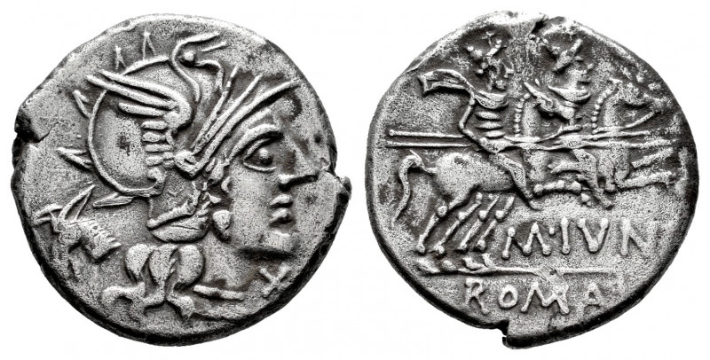 Junius. M. Junius Silanus. Denarius. 145 BC. Auxiliary mint of Rome. (Ffc-778). ...