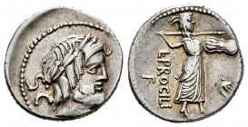 Procilius. L. Procilius f. Denarius. 80 BC. Rome. (Ffc-1083). (Craw-379/1). (Cal-1226). Anv.: Laureate head of Jupiter right, S.C. behind. Rev.: Juno ...