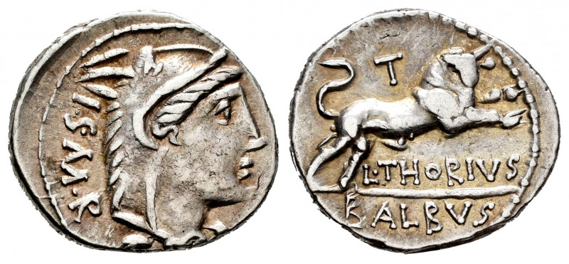 Thorius. L. Thorius Balbus. Denarius. 105 BC. Norte de Italia. (Ffc-1141). (Craw...