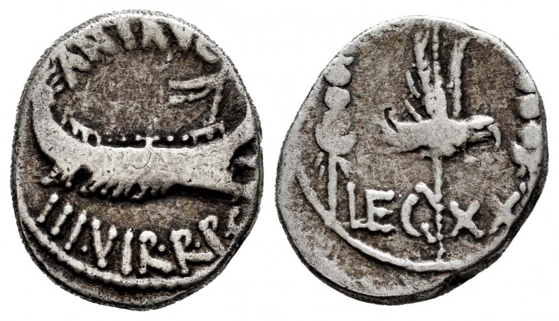 Mark Antony. Denarius. 32-31 BC. Mint moving. (Ffc-59). (Craw-544/36). (Cal-207)...