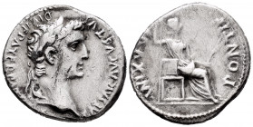 Augustus. Denarius. 41 BC. Military mint moving . (Ffc-163). (Ric-220). (Cal-857). Anv.: CAESAR AVGVSTVS DIVI. F. PATER. PATRIAE laureate head of Augu...